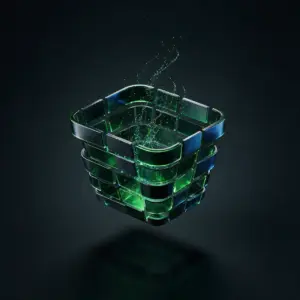 Produktbild des Onlineshop-Pakets: ein Einkaufskorb aus gruen leuchtendem Glas