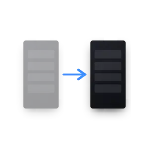 Der alte Server verblasst, ein Pfeil führt zum neuen Server